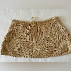 Roxy Quiksilver crocheted Swim Skirt Medium Drawstring